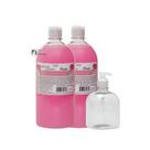 Kit - 2 Sabonetes + Pet 500ml Com Válvula Pump Transparente