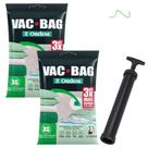 Kit 2 Saco A Vacuo Extra Grande 80x100cm Vac Bag Mala+ Bomba Ordene