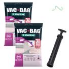 Kit 2 Saco A Vacuo Jumbo 110x100cm Vac Bag Mala+ Bomba Ordene
