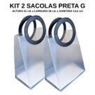 Kit 2 Sacola Presente Luxo Reforçada Transparente Alça de Couro Kit 2 Sacola Presente Luxo Reforçada Transparente Alça de Couro