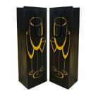 Kit 2 Sacolas Garrafa Vinho Champagne - Minimalista Dourada