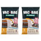 Kit 2 Sacos a Vácuo para Roupas 55x90cm Impermeável Grande Vac Bag Ordene Organizador Mala de Viagem