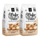 Kit 2 sacos biscoito italiano mini wafer bites creme de cacau 250g crocante e recheio cremoso