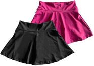 Kit 2 Saia-Shorts Roupa Ginástica Treino Fitness Menina Infantil Esporitva Dança Moda