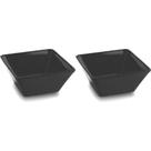 Kit 2 Saladeira Quadrada em Vidro Preto 14cm - Globimport