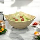 Kit 2 Saladeiras Fruteira de Bambu Natural Bowl Tigela Grande e Pequena 30cm e 20cm Versátil