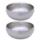 Kit 2 Saladeiras Tigela Bowl Inox Martelado 25Cm 3,5L Kit 2 Saladeiras Tigela Bowl Inox Martelado 25Cm 3,5L