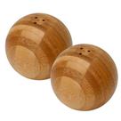 Kit 2 Saleiro Pimenteiro Esfera 100% Bambú Natural Paramount