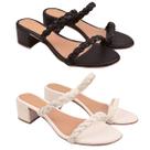 KIT 2 Saltinho Branco Preto Cazzani Satlo Feminino Alto