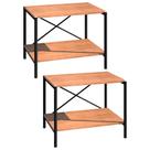 Kit 2 Sapateiras Multiuso Hall de Entrada 60cm 2 Prateleiras Padova Demolição/Preto - Artefamol