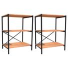 Kit 2 Sapateiras Multiuso Hall de Entrada 60cm 3 Prateleiras Padova Demolição/Preto - Artefamol