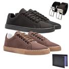 Kit 2 Sapatênis Casual Masculino Chique + Carteira + Cinto