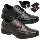 Kit 2 Sapato Social Masculino Couro Legitimo Com Cinto e Carteira