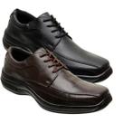 Kit 2 Sapatos Social de Couro com Cadarço Solado Ortopédico Costurado Masculinos Kit 2 Sapatos Social de Couro com Cadarço Solado Ortopédico Costurado Masculinos