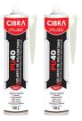 Kit 2 Selante Cola Adesivo Multiuso Flex Pu40 Preto 400g Cibra