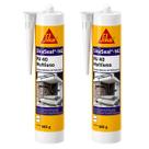Kit 2 Selantes PU 40 SikaSeal 142 Multiuso 360g Branco