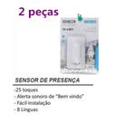 Kit 2 Sensor Detector de Presença Segurança Sonoro Voz alerta