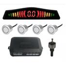 kit 2 Sensor Estacionamento Ré c/ display Prata 18mm + serra copo