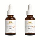 Kit 2 Sérum Vitamina C Antioxidante Facial Uniformiza o Tom, Reduz Manchas e Ilumina a Pele Bioflorattus