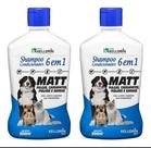 Kit 2 shampoo e cond. 6x1 Matt Pulgas Kelldrin 500ml