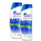 Kit 2 Shampoo Head & Shoulders Men Menthol Sport 400ml