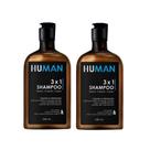 Kit 2 Shampoo Masculino 3x1 Barba Cabelo e Corpo Human 240ml Kit 2 Shampoo Masculino 3x1 Barba Cabelo e Corpo Human 240ml