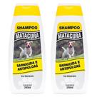 Kit 2 Shampoo Matacura Sarnicida e Antipulgas 200ml Tratamento Pets Melhor Shampoo Para Sarna