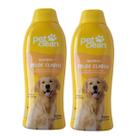 Kit 2 Shampoo Pet Clean PetClean Pelos Claros Cachorro Gato
