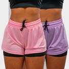 Kit 2 Short 2 em 1 Feminino Dryfit Academia Bermuda Dupla Para Treino Caminhada e Outros Esportes