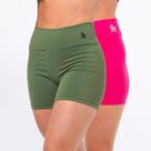 Kit 2 Short Fitness Cintura Alta Sem Transparência Blackout Academia Bermuda Básico Feminino