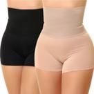 Kit 2 Short Modelador Anágua Cinta Compressão Cós Alto Confortável Feminino