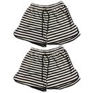 Kit 2 Short Saída Praia Listrado Feminino Fristyle Verão Moda