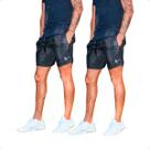 Kit 2 Short Tactel Masculino Bermuda Praia Academia Treino Futebol