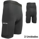 Kit 2 Short Térmico Ciclista Com Bolso Segunda Pele Proteção UV Meia Coxa Kit 2 Short Térmico Ciclista Com Bolso Segunda Pele Proteção UV Meia Coxa