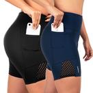 Kit 2 Shorts Com Bolso Feminino Corrida Suplex Tela