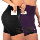 Kit 2 Shorts Com Bolso Feminino Corrida Suplex Tela