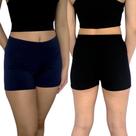 Kit 2 Shorts Femininos Curtos Justos Elástico Lisos Cores Sortidas Suplex Pp ao Plus Size Kit 2 Shorts Femininos Curtos Justos Elástico Lisos Cores Sortidas Suplex Pp ao Plus Size