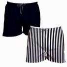 Kit 2 Shorts Masculino Basico e Estampa Listra Verão Brasil