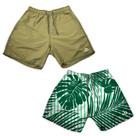 Kit 2 Shorts Masculino Verão Curto Básico E Estampado
