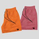 Kit 2 Shorts Praia Masculino Neon Coroa e Cordão Preto