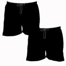 Kit 2 Shorts Preto Masculino Liso Curto Verão Academia Moda