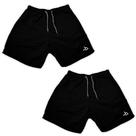 Kit 2 Shorts Preto Masculino Liso Curto Verão Academia Moda