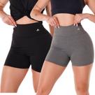 Kit 2 Shorts Suplex Academia Cós Alto Legging Fitness