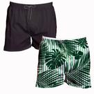 Kit 2 Shorts Verão Masculino Curto Básico e Florido Tactel