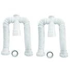 Kit 2 Sifão Duplo Sanfonado Anel Plástico Branco