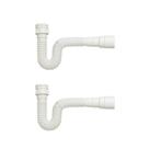 Kit 2 Sifões Flexíveis Universais Pvc Branco Pias, Cubas E Tanques Escoamento 66cm Tigre Universal
