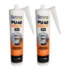Kit 2 Silicone PU40 Preto Adesivo Cola Vedação Barone 400g Multiuso