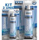 Kit 2 Silicone Transparente Banheiro Box Cozinha Pia Cuba50g