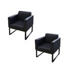 Kit 2 Sofanetes Poltrona Loft Lisa para Recepção Preto
