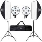 Kit 2 Soft-box 50x70 Quadriplo Bocal P/ 4 Lampdas Em Cada Bivolt